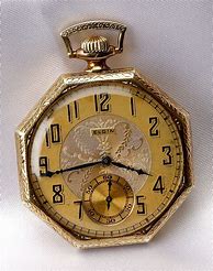 Image result for 14K Gold Elgin Pocket Watch with 1 Dimond