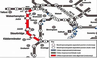 Image result for M54 Motorway Map