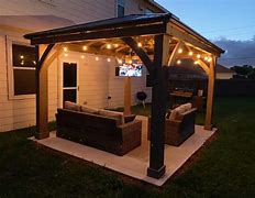 Image result for Small Back Yard Outdoor Television Setup