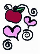 Image result for Apple with Yellow Heart Clip Art