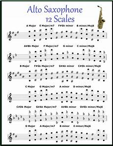 Alto Lead Saxophone Chart 12 Scales For Lead Sax