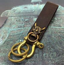 Image result for Brass and Leather Key Ring