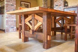 Image result for Farmhouse-Style Reclaimed Wood Dining Table