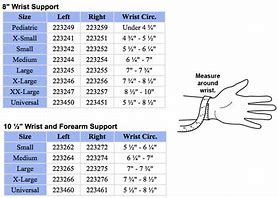 Image result for Wrist Size Chart for Men