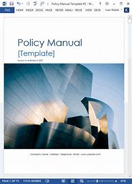 Image result for Policy Manual Template Word