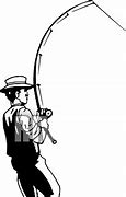 Image result for Fishing Rod Clip Art Black and White