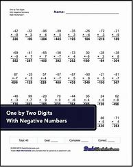 Image result for Multiplying Negative Numbers Worksheet
