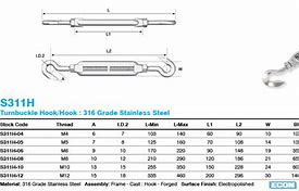 Image result for Turnbuckle Specification Only Hook