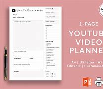 Image result for YouTube Planner Template