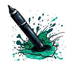 Image result for Cartoon Broken Ink Pen Apart with Spring