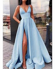 Image result for Baby Blue Silk Dress for Prom