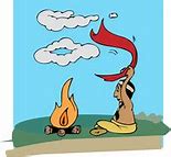 Image result for Cartoon Indian Making Smoke Signals