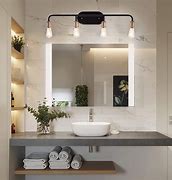 Image result for Vanity Lights On Bathroom Mirror