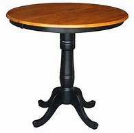 Image result for 36 Inch High Thin Wood Pedestal Table with a Round Top