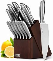 Image result for stainless steel knives blocks sets with sharpening