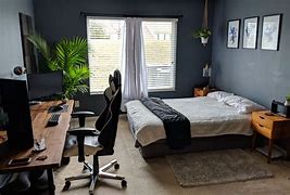 Image result for Dark Bedroom Workspace