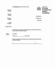 Image result for Practical Completion Certificate Template