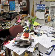 Image result for Cluttered Office Desk