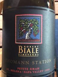 Image result for Robert Biale Petite Sirah Thomann Station