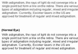 Image result for Astigmatism Example Text