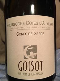 Image result for Guilhem Jean Hugues Goisot Bourgogne Cotes d'Auxerre Corps Garde Blanc