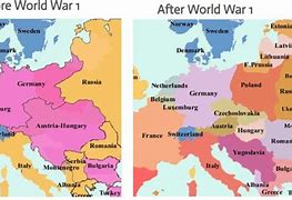 Image result for Map of Europe Pre and Post WW1