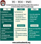 Image result for Too or to Examples