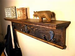Image result for Reclaimed Wood Coat Rack with Shelf