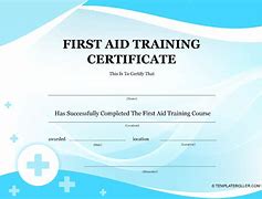 Image result for First Aid Certificate Printable