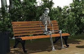 Image result for Skeleton On Park Bench