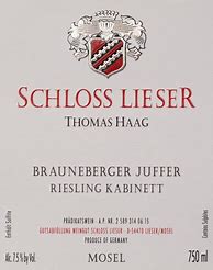 Image result for Schloss Lieser Brauneberger Juffer Riesling Spatlese *