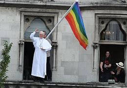 Image result for Pope Puts LGBTQ Flag On Church