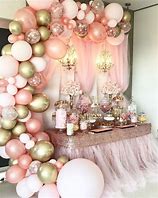 Image result for Rose Gold Baby Shower Decorations