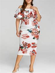 Image result for Floral Print Dresses Plus Size