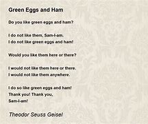 Image result for Green Eggs and Ham Poem