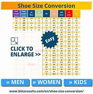 Image result for Shoe size chart