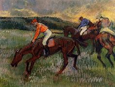 Image result for Jockeys Before the Race by Edgar Degas Medium