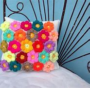 Image result for Crochet Flower Pillow