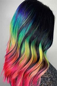 Image result for Purple and Rainbow Hair Color Dye