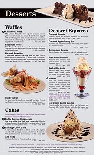 Image result for Dessert menu