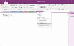 Image result for OneNote Create Sections