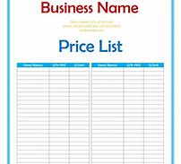 Image result for Contract Pricing Sheet Template