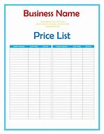 Image result for Printable Price List Design