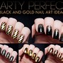Image result for Black and Gold Glitter Nail Designs