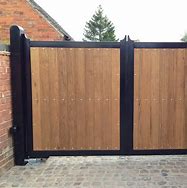 Image result for Wood and Metal Driveway Gates