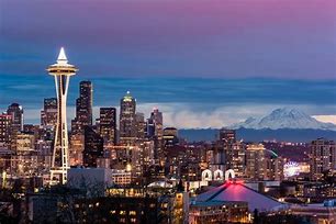 Image result for Seattle From the Air at Night