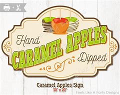 Image result for Vintage Caramel Apple Slices Signage