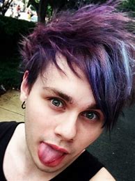 Image result for Michael Clifford Purple Hair