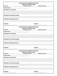 Image result for Anecdotal Record Form Template