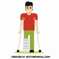 Image result for Man On Crutches Clip Art